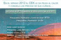 Presupuestos, Planificaci�n  (Control de obras opcional) -PRIMER CURSO DEL 2012***CUPOS AGOTADOS*** 