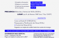 Curso presencial Mircoles y Viernes. Comienza el mircoles 26 de febrero. 